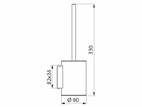 Delabie toiletborstelhouder met borstel (2x) - afbeelding 2 van  2
