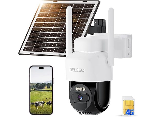 Delgeo 4g aov outdoor ai-camera op zonne-energie - afbeelding 1 van  5