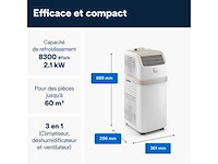 Delonghi pac es72 mobile airconditioner - 2100w - ventilator en ontvochtiger - r290 gas - 8.300 btu/u - afbeelding 2 van  7