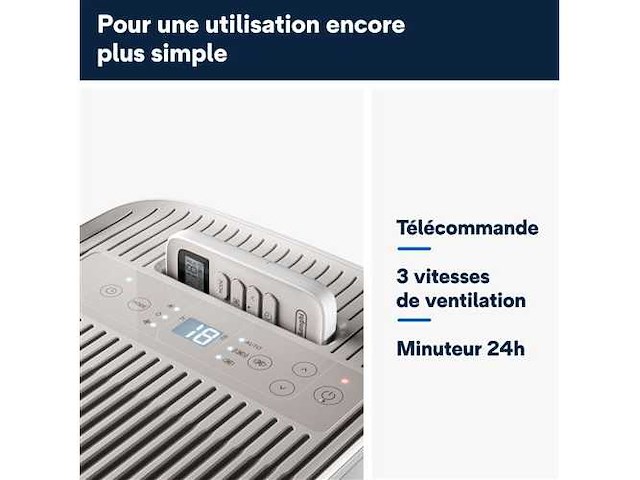 Delonghi pac es72 mobile airconditioner - 2100w - ventilator en ontvochtiger - r290 gas - 8.300 btu/u - afbeelding 3 van  7
