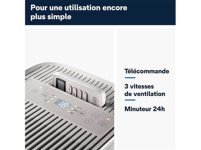 Delonghi pac es72 mobile airconditioner - 2100w - ventilator en ontvochtiger - r290 gas - 8.300 btu/u - afbeelding 3 van  7