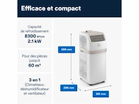 Delonghi pac es72 mobile airconditioner - 2100w - ventilator en ontvochtiger - r290 gas - 8.300 btu/u - afbeelding 3 van  7