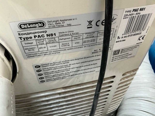 Délonghi pinguino pac n81 mobiele airco - afbeelding 5 van  6