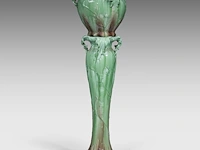 Delphin massier (1836-1907), a jardinière on stand decorated with thistles, total h: 145 cm - afbeelding 3 van  9