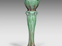 Delphin massier (1836-1907), a jardinière on stand decorated with thistles, total h: 145 cm - afbeelding 4 van  9