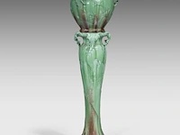 Delphin massier (1836-1907), a jardinière on stand decorated with thistles, total h: 145 cm - afbeelding 5 van  9