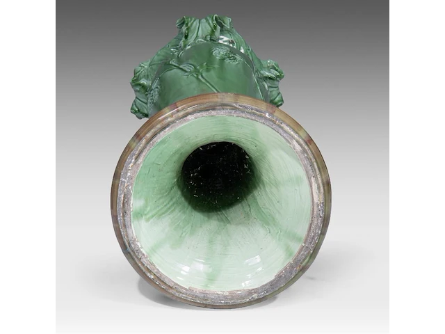 Delphin massier (1836-1907), a jardinière on stand decorated with thistles, total h: 145 cm - afbeelding 7 van  9