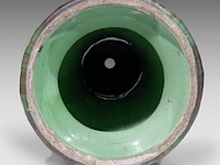 Delphin massier (1836-1907), green glazed ceramic jardinière on stand decorated with thistles 113 cm. (44.49 in.) - afbeelding 6 van  8