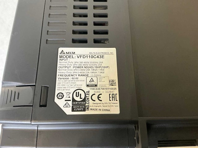 Delta vfd110c43e c2000 frequentieregelaar - afbeelding 5 van  5