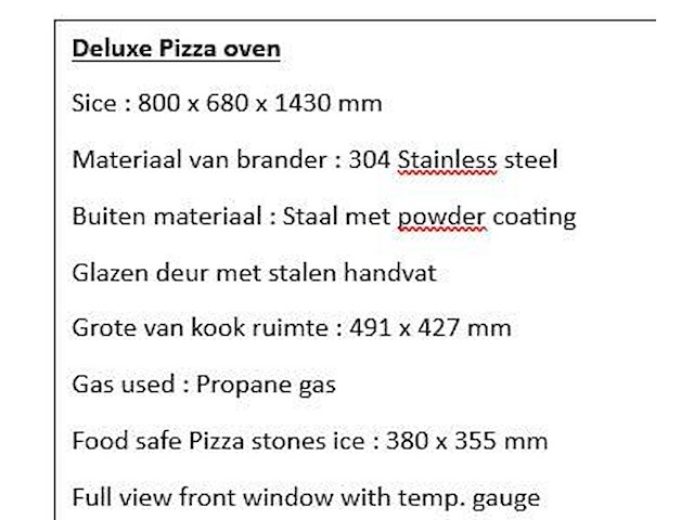 Deluxe pizza oven - afbeelding 2 van  2
