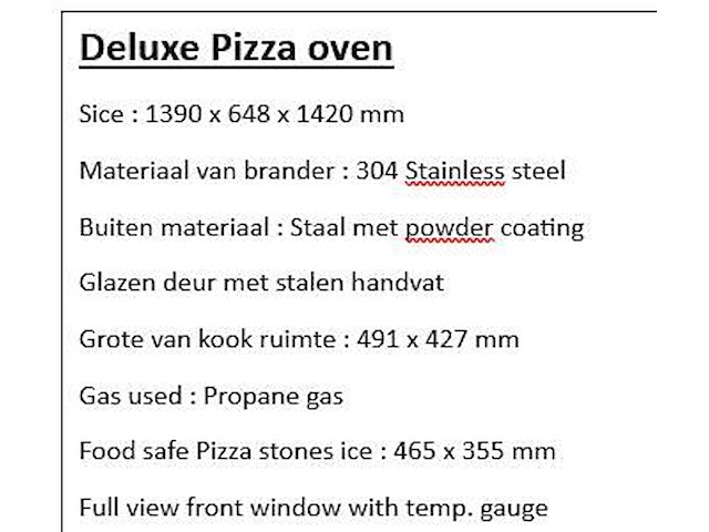 Deluxe pizza oven - afbeelding 2 van  2