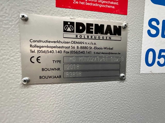 Demag - 2018 - hg mono 2 x 1,6 t 10,99 - bovenloophalkraan - afbeelding 1 van  16