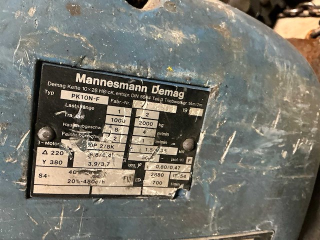 Demag pk10n-f elektrische kettingtakel - afbeelding 4 van  5