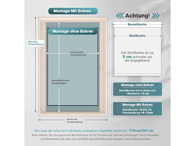 Denfoon verduisterend rolgordijn (80 x 200 cm) - afbeelding 4 van  4