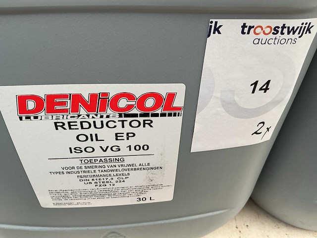 Denicol iso vg 100+sae 85w140 reductor oil + transmissie oil,smeermiddel inhoud 30 liter (2x) - afbeelding 1 van  2
