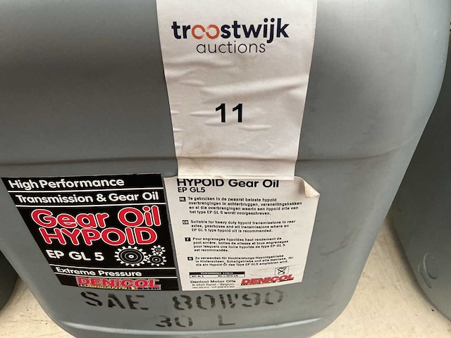 Denicol,ep gl 5,sae 80w90 transmissie olie ,inhoud 30 liter - afbeelding 2 van  2