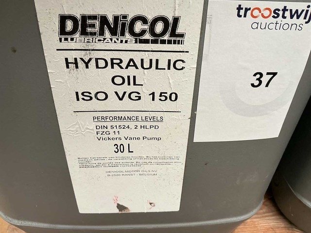 Denicol,inhoud 30 liter iso vg 150 hydrauliek olie - afbeelding 2 van  2