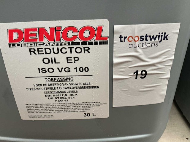 Denicol,reductor ep iso vg 100 tandwielolie,inhoud 30 liter - afbeelding 2 van  2