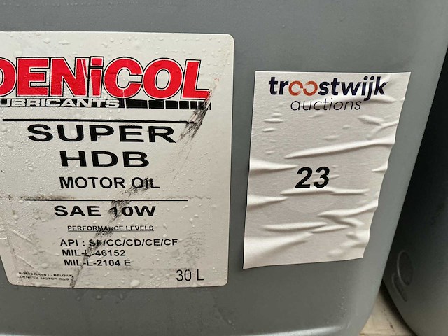 Denicol,super hdb motorolie sae 10 vv,inhoud 30 liter - afbeelding 1 van  2