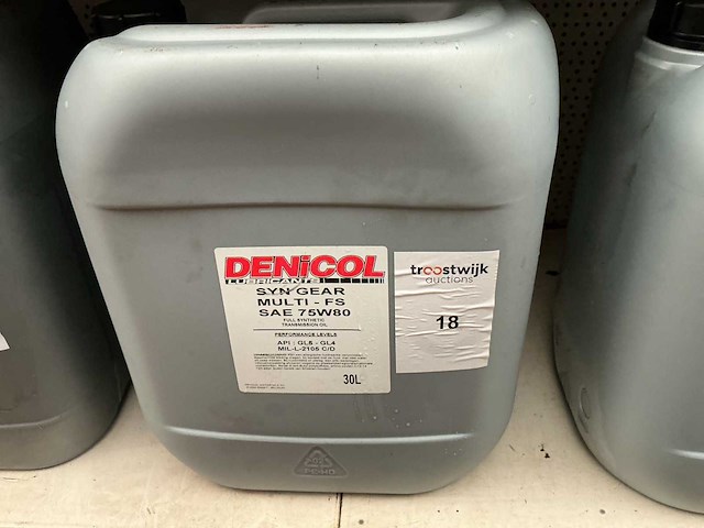 Denicol,transmissie olie,sae 75w80,inhoud 30 liter - afbeelding 2 van  2