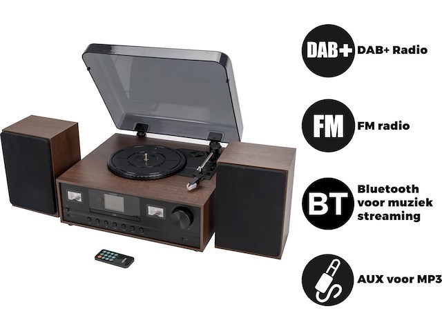 Denver mrd-52 darkwood, dab+ radio en cd speler - donker hout - afbeelding 1 van  7