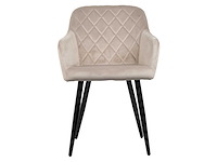 Desgin eetkamerstoelen beige velvet (5x) - afbeelding 2 van  3