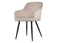 Desgin eetkamerstoelen beige velvet (5x) - afbeelding 1 van  4