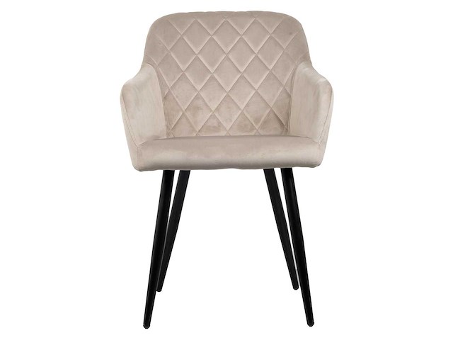 Desgin eetkamerstoelen beige velvet (5x) - afbeelding 2 van  4