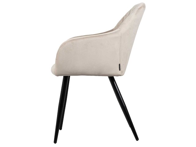 Desgin eetkamerstoelen beige velvet (5x) - afbeelding 3 van  4