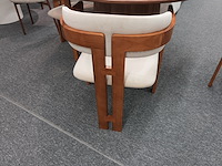 Design armstoel cognac pu-leder – set van 4 - afbeelding 4 van  9