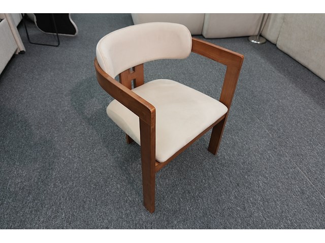 Design armstoel cognac pu-leder – set van 8 - afbeelding 1 van  9