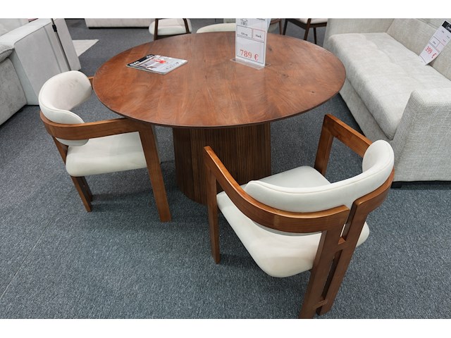 Design armstoel cognac pu-leder – set van 8 - afbeelding 8 van  9