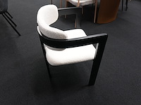 Design armstoel zwart frame wit bouclé – set van 4 - afbeelding 3 van  10