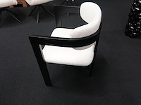 Design armstoel zwart frame wit bouclé – set van 8 - afbeelding 4 van  10