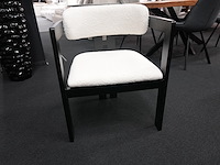 Design armstoel zwart frame wit bouclé – set van 8 - afbeelding 5 van  10