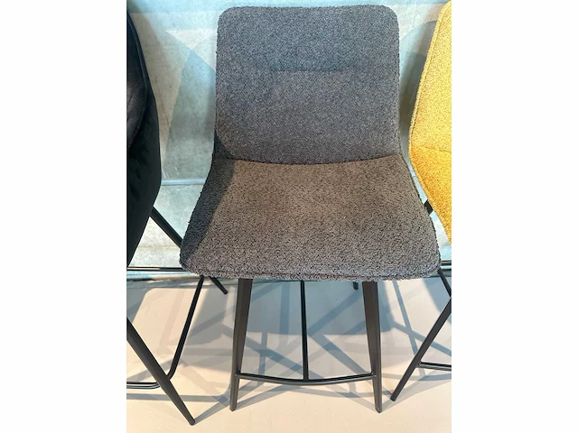 Design barkruk antraciet chenille (4x) - afbeelding 4 van  4