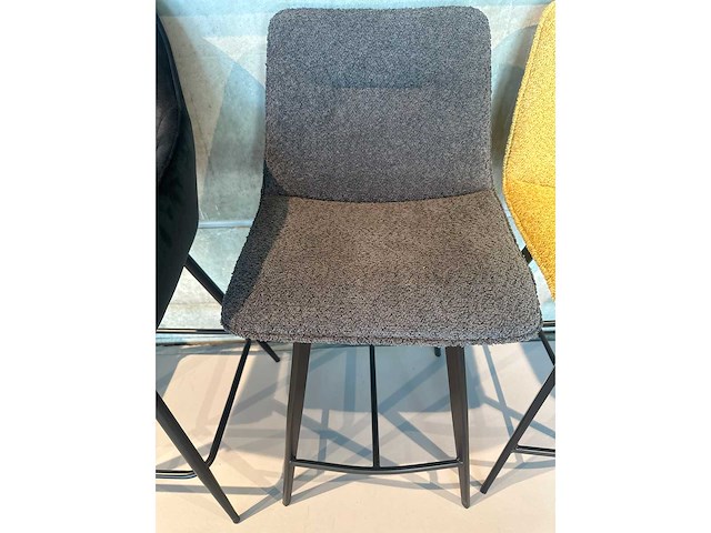 Design barkruk antraciet chenille (4x) - afbeelding 4 van  4