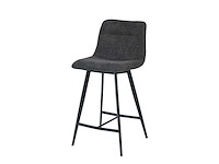 Design barkruk antraciet chenille (4x) - afbeelding 2 van  4