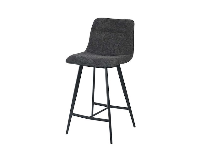 Design barkruk antraciet chenille (4x) - afbeelding 1 van  4