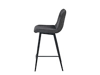 Design barkruk antraciet chenille (4x) - afbeelding 2 van  4