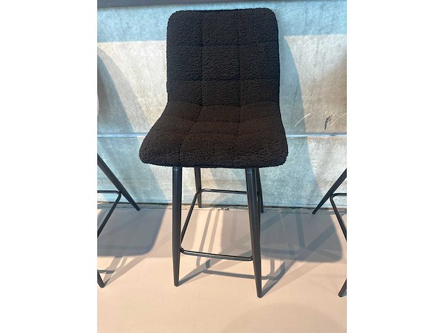 Design barkruk zwart teddy (4x) - afbeelding 3 van  3