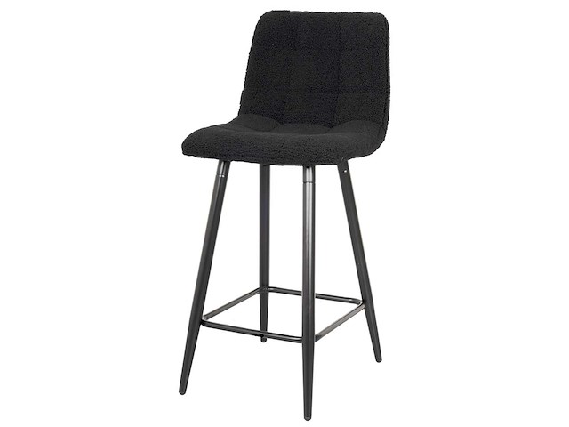 Design barkruk zwart teddy (4x) - afbeelding 1 van  4