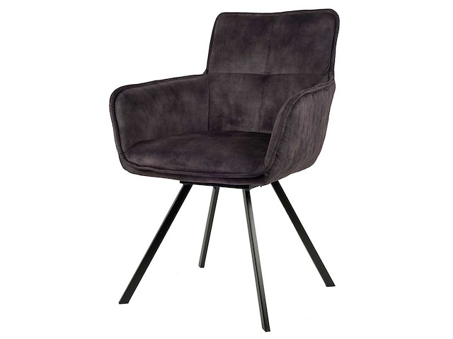 Design chair antraciet velvet (6x) - afbeelding 1 van  9