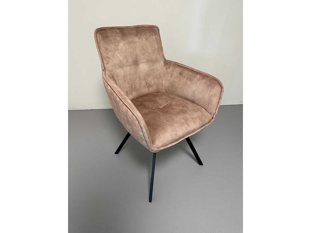 Design chair taupe velvet (6x) - afbeelding 6 van  8