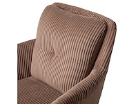 Design dining chairs brown velvet ribstof (5x) - afbeelding 3 van  4