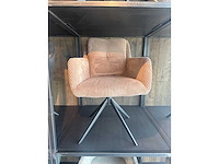 Design dining chairs brown velvet ribstof (6x) - afbeelding 4 van  4