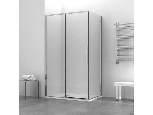 Design douchecabine chroom 140x90 cm – 6 mm veiligheidsglas - afbeelding 1 van  3