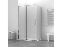 Design douchecabine chroom 140x90 cm – 6 mm veiligheidsglas - afbeelding 1 van  3