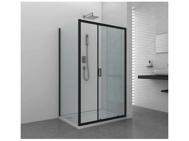 Design douchecabine zwart 140x90 cm – 6 mm veiligheidsglas - afbeelding 1 van  1