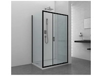 Design douchecabine zwart 140x90 cm – 6 mm veiligheidsglas - afbeelding 1 van  1